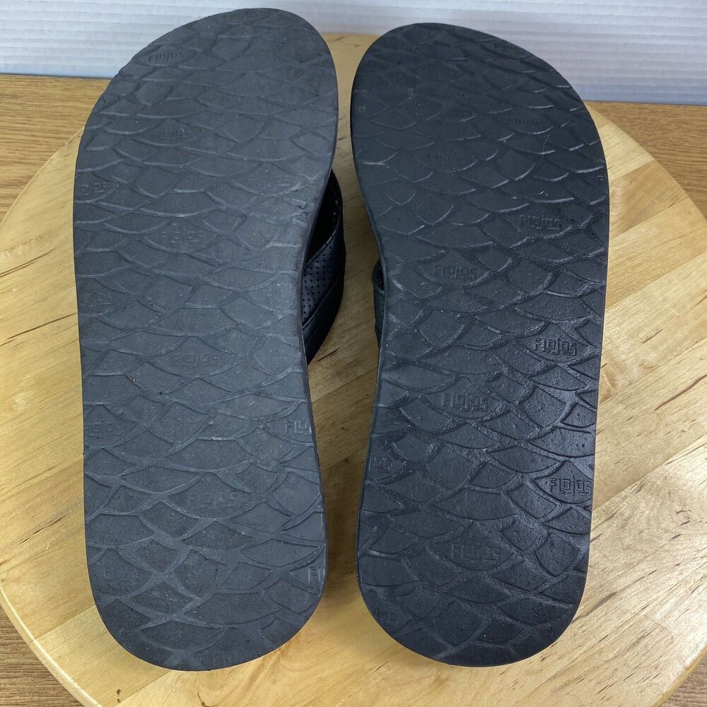 Flojos Men's Size 12 Flip Flop Sandals Black Summer Beach Vacation Comfort Foam - Picture 5 of 7